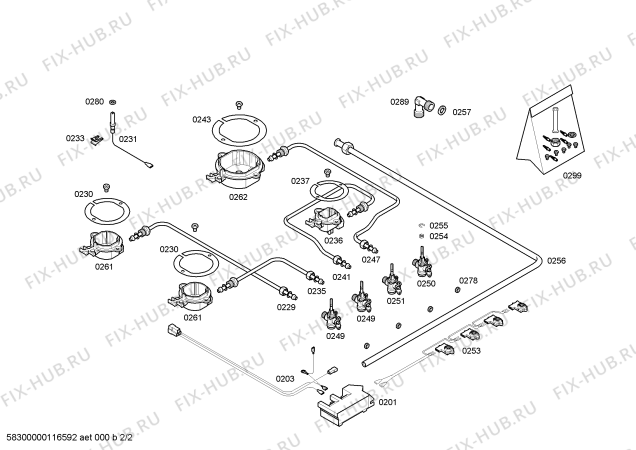 Схема №2 T2324W1EU с изображением Столешница для плиты (духовки) Bosch 00218976