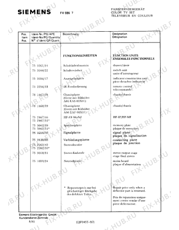 Взрыв-схема телевизора Siemens FV8867 - Схема узла 02