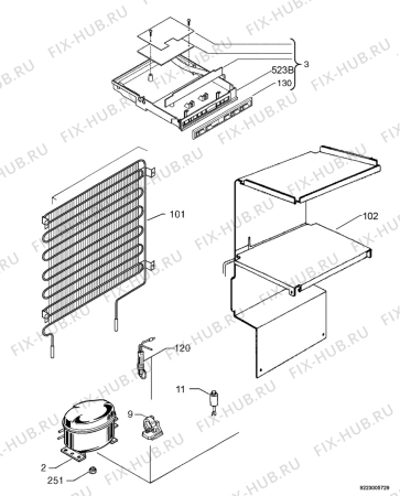 Взрыв-схема холодильника Privileg 258091_41155 - Схема узла Cooling system 017