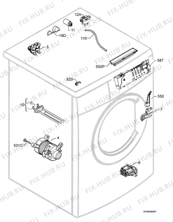 Взрыв-схема стиральной машины Privileg 00577019_21244 - Схема узла Electrical equipment 268