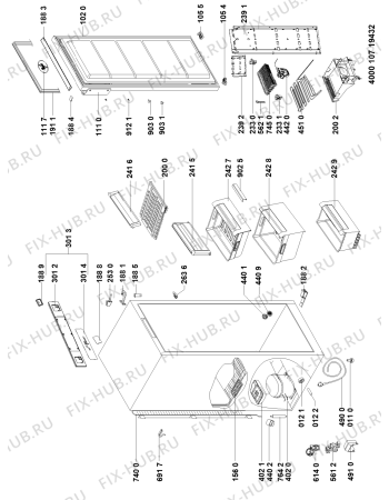 Схема №1 MUF1810TXGS с изображением Элемент корпуса для холодильника Whirlpool 481010593717