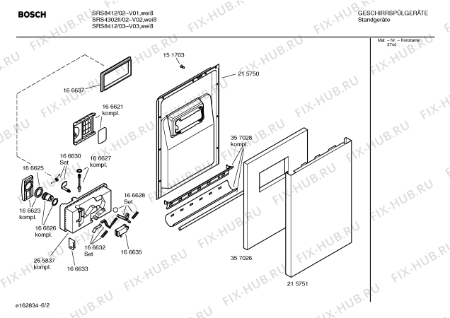 Схема №6 SRU8415 Exclusiv с изображением Инструкция по эксплуатации для посудомойки Bosch 00528442