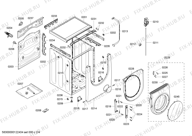 Взрыв-схема стиральной машины Bosch WFMC5301UC Nexxt 500 Series plus - Схема узла 02