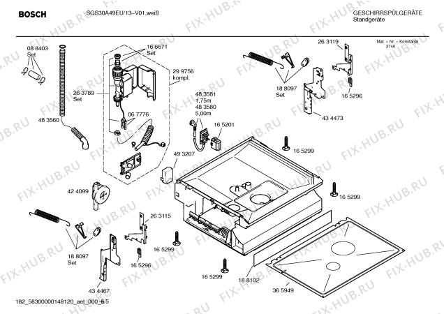 Схема №6 SGS30A49EU с изображением Инструкция по эксплуатации для посудомойки Bosch 00584617