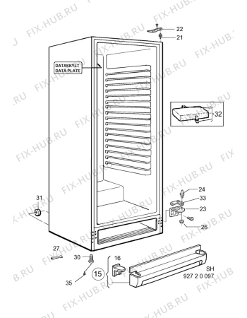 Взрыв-схема холодильника Electrolux ER3218C - Схема узла C10 Cabinet