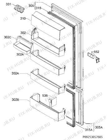 Взрыв-схема холодильника Electrolux FI23/12V - Схема узла Door 003
