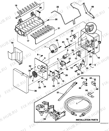 Взрыв-схема холодильника Electrolux ENL62981XX3 - Схема узла Icemaker