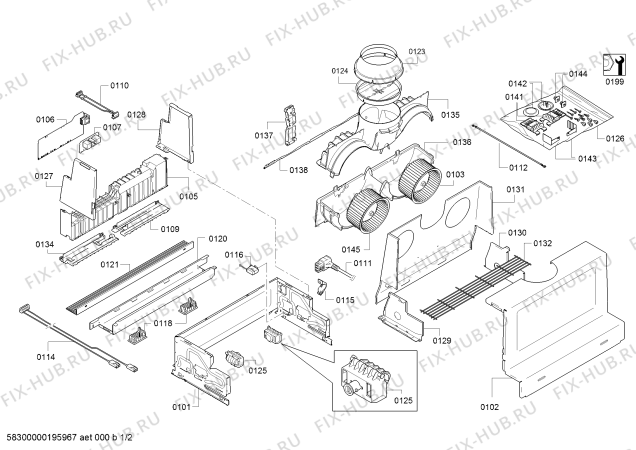 Схема №2 DFR097E50A Bosch с изображением Панель управления для вытяжки Bosch 12012082