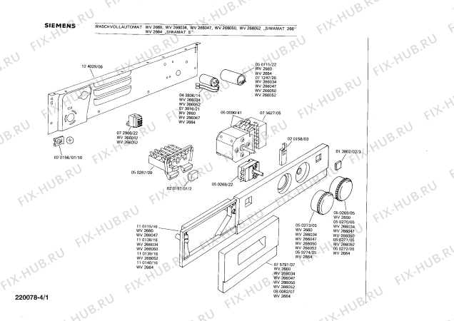 Схема №4 WV266047 SIWAMAT 266 с изображением Переключатель для стиральной машины Siemens 00050270