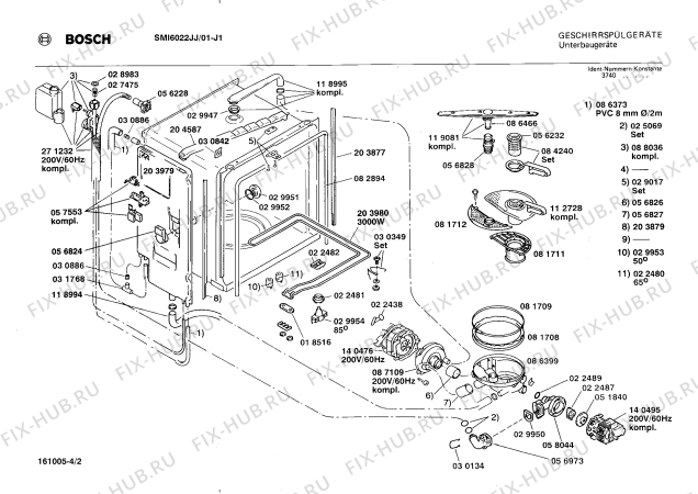 Взрыв-схема посудомоечной машины Bosch SMI6022JJ SMI6022 - Схема узла 02