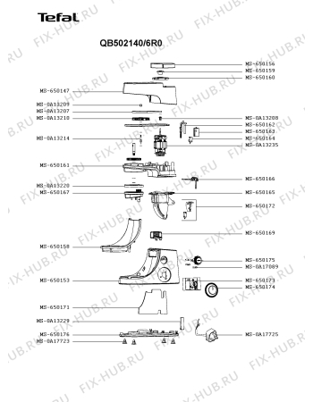 Схема №4 QB502140/6R0 с изображением Часть корпуса для электрокомбайна Tefal MS-650153