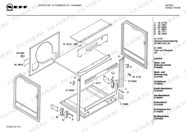 Схема №5 E1120N0 JOKER 129 с изображением Панель для электропечи Bosch 00273146