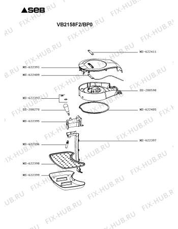 Схема №2 VB215854/BPA с изображением Рукоятка для диспенсера для напитков Krups MS-622395