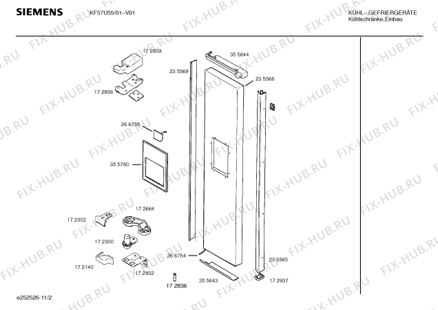 Схема №11 KG66U55 с изображением Панель для холодильника Siemens 00266938