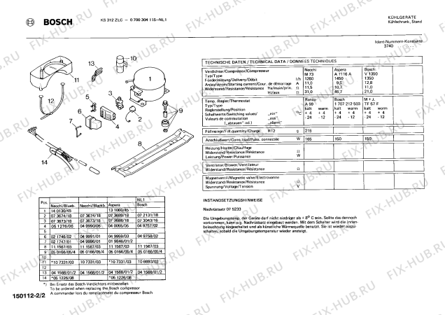 Взрыв-схема холодильника Bosch 0700304115 KS312ZLC - Схема узла 02
