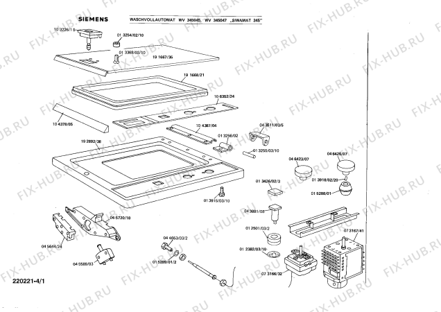 Схема №4 0722044111 V409 с изображением Шланг для стиралки Siemens 00104396