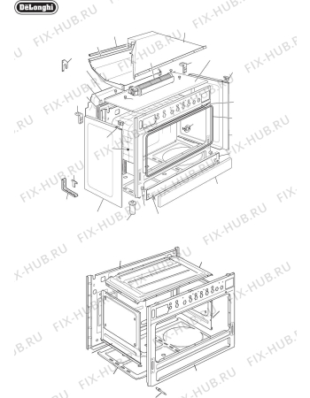 Схема №6 L91GW с изображением Обшивка для плиты (духовки) DELONGHI 373F9605G