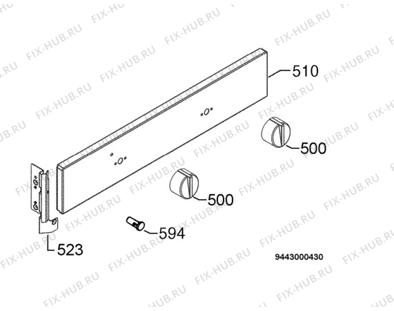 Взрыв-схема плиты (духовки) Ikea LOV3 401 667 91 - Схема узла Command panel 037