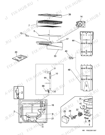 Взрыв-схема холодильника Electrolux EUF29500X - Схема узла C10 Cold, users manual