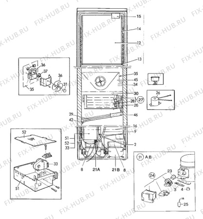 Взрыв-схема холодильника Electrolux ER3215B - Схема узла Cooling system 017