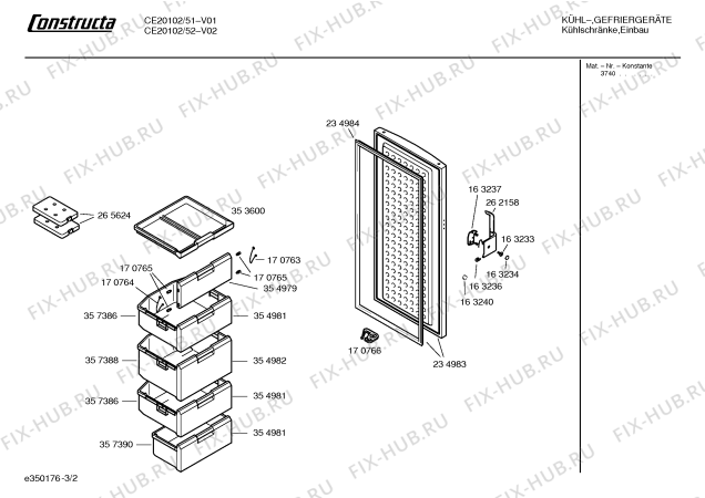 Взрыв-схема холодильника Constructa CE20102 - Схема узла 02