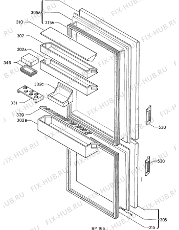 Взрыв-схема холодильника Faure FRC902W - Схема узла Door 003