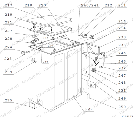 Взрыв-схема стиральной машины Gorenje W502 W502C01A RU   -White 5 kg (900002923, W502C01A) - Схема узла 02