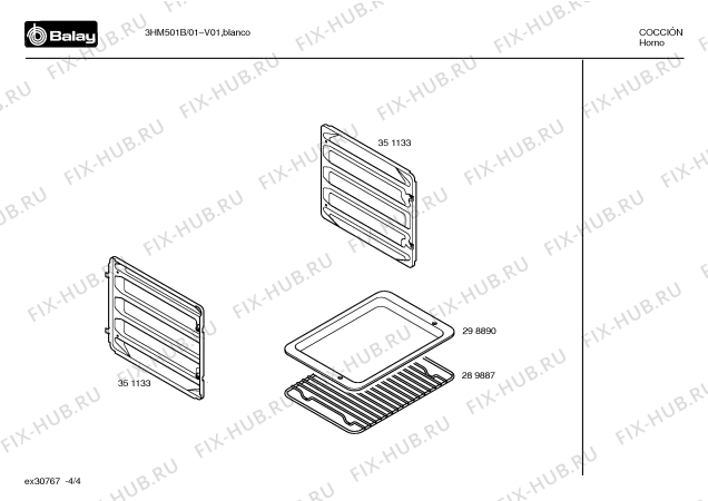 Схема №4 3HM501B с изображением Панель для плиты (духовки) Bosch 00357027
