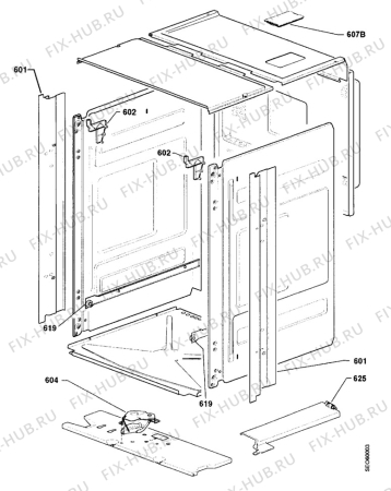 Взрыв-схема плиты (духовки) Electrolux EBGL5VZXF - Схема узла Outer Casing