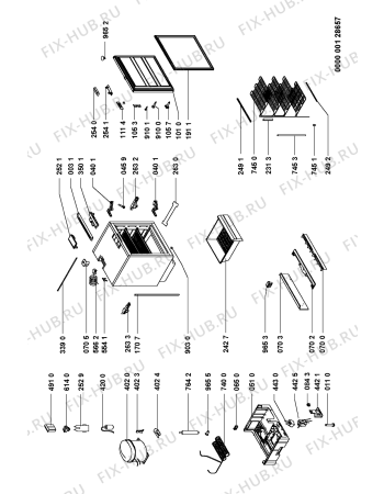 Схема №1 FZR264412 (F090665) с изображением Наставление для холодильной камеры Indesit C00346947