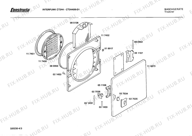 Взрыв-схема сушильной машины Constructa CT2440B INTERFUNK CT244 - Схема узла 03