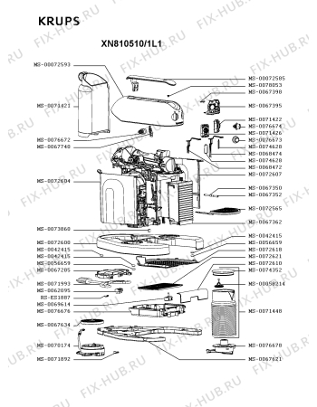 Схема №3 XN810540/1L0 с изображением Часть корпуса для электрокофеварки Krups MS-0067641