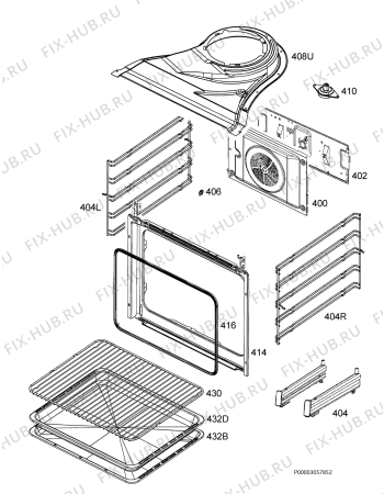 Взрыв-схема плиты (духовки) Electrolux EOL3430DAX - Схема узла Oven