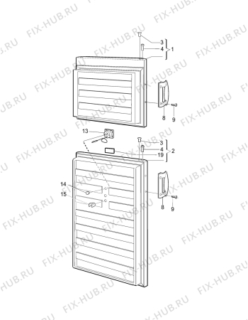 Взрыв-схема холодильника Sibir (N Sr) V170KE - Схема узла C20 Door  A