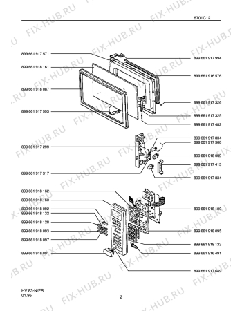Взрыв-схема микроволновой печи Lux DM 32R W - Схема узла Section1