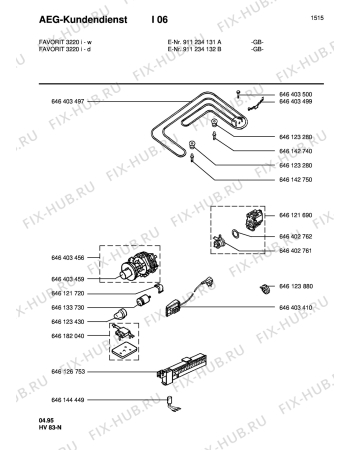 Взрыв-схема посудомоечной машины Aeg FAV3220I-W  GB - Схема узла Electrical equipment