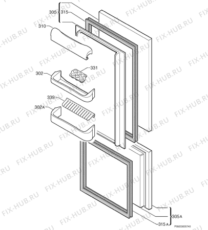 Взрыв-схема холодильника Privileg 557215_7939 - Схема узла Door 003