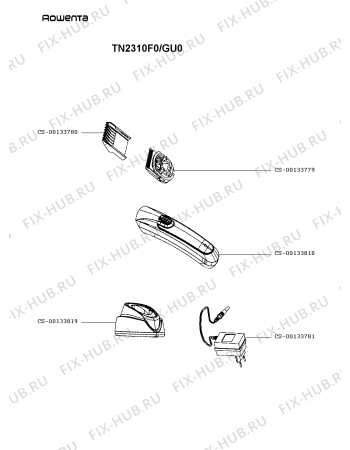 Схема №1 TN2310F0/GU0 с изображением Насадка для бритвы (эпилятора) Rowenta CS-00133818