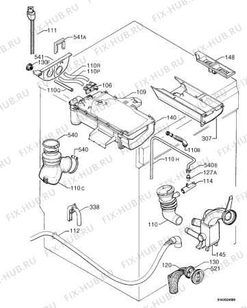 Взрыв-схема стиральной машины Aeg Electrolux L12810VI - Схема узла Hydraulic System 272