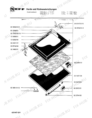 Взрыв-схема плиты (духовки) Neff 1113947804 1394/841YCO1 - Схема узла 04