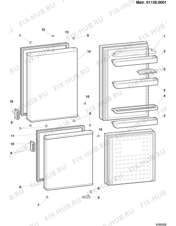 Схема №3 CG2375WDI (F014724) с изображением Дверца для холодильной камеры Indesit C00051720