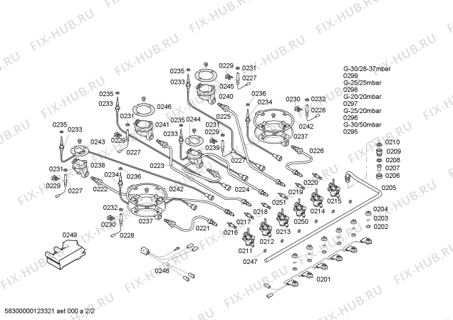 Схема №2 PCN985FEU ENC.PCN985FEU 4G+2W 90F BOSCH с изображением Столешница для плиты (духовки) Bosch 00474819