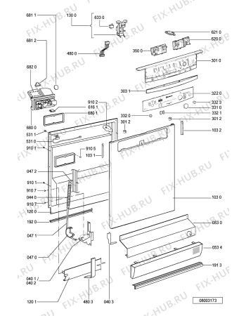 Схема №2 GSFH 2984 WS с изображением Панель для посудомойки Whirlpool 481245372218