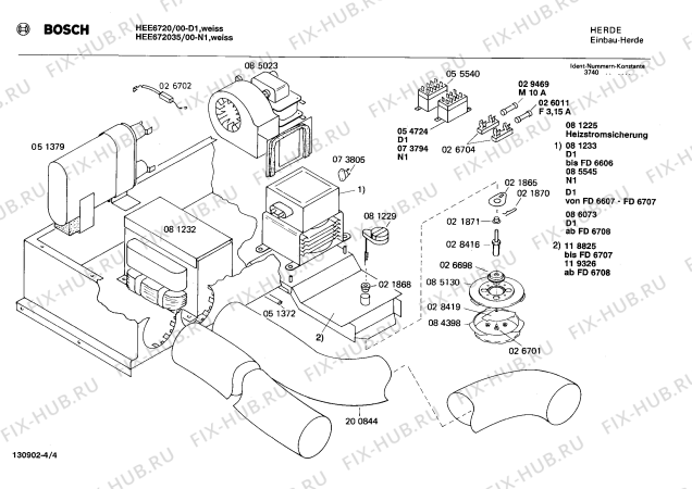 Взрыв-схема плиты (духовки) Bosch HEE672035 - Схема узла 04