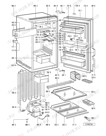 Схема №1 ELE 2505 с изображением Обрамление полки для холодильной камеры Whirlpool 481244078253