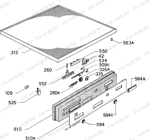 Взрыв-схема посудомоечной машины Zanussi Z1000PL - Схема узла Command panel 037