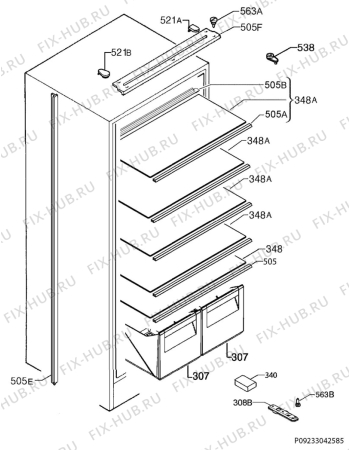 Взрыв-схема холодильника Aeg SKB41211AS - Схема узла Housing 001