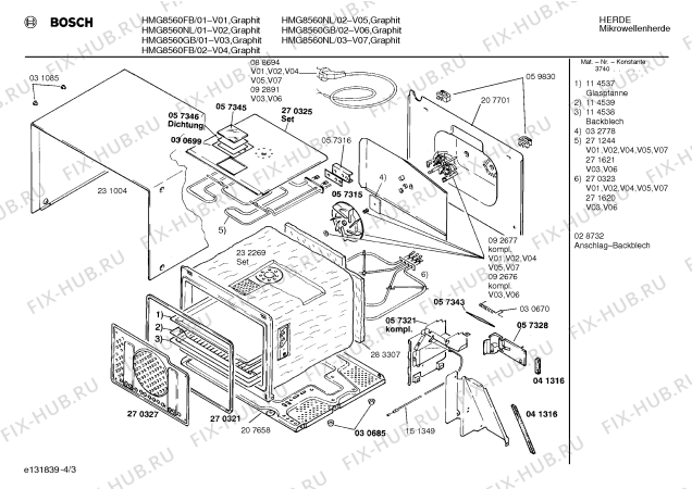 Схема №4 HMG8560FB с изображением Панель управления для свч печи Bosch 00288296