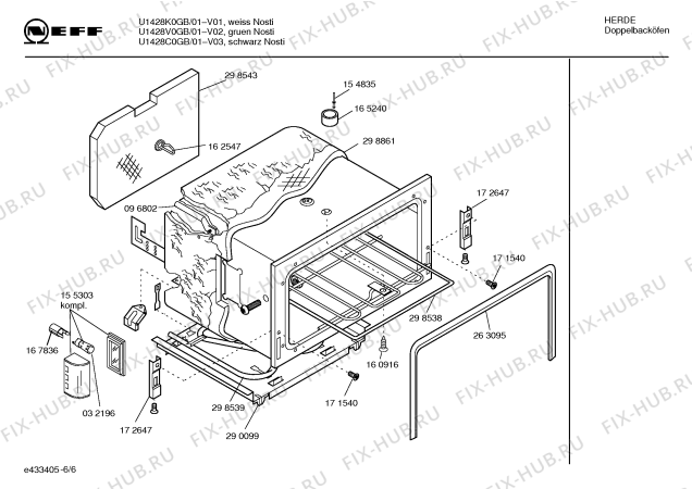 Схема №6 U1428V0GB с изображением Инструкция по эксплуатации для электропечи Bosch 00527583