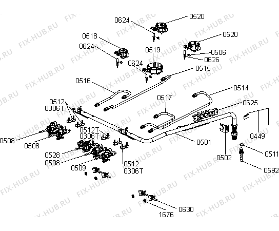 Взрыв-схема плиты (духовки) Gorenje GN5112WF (728728, FG513L-FUA7B) - Схема узла 07